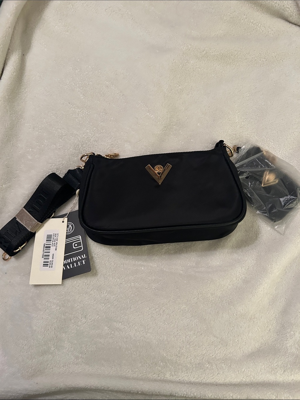 Valentino Orlandi Crossbody & wallet with Gold V-Logo